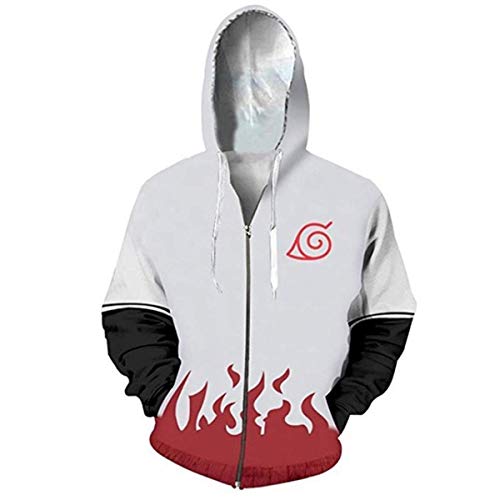 CHENMA Herren Anime Kakashi Itachi Akatsuki Langarm Bomberjacke mit durchgehendem Reißverschluss mit Kapuze jacke von CHENMA