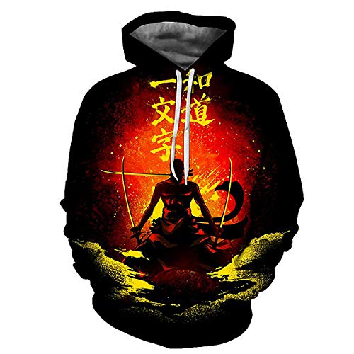 Chenma Herren Einteiliges Sweatshirt mit 3D-Druck, Kapuze und Känguru-Tasche, Farbe 20, XXXL von CHENMA