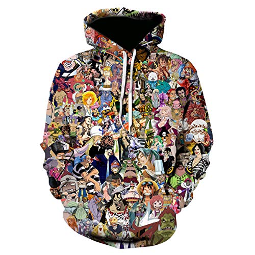 CHENMA Herren ONE Piece 3D-Druck Pullover Kapuzen-Sweatshirt mit Kängurutasche von CHENMA