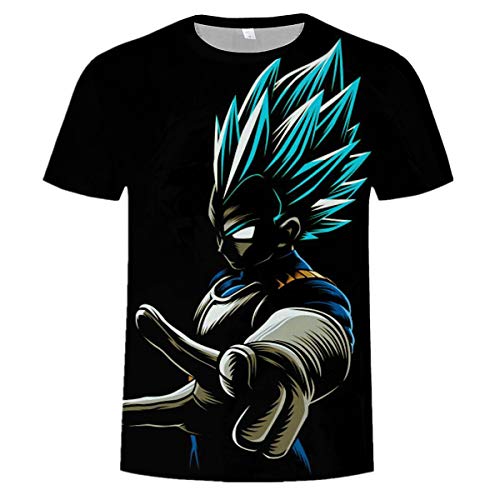 CHENMA Herren Sommer Goku Cosplay 3D Drucken Kurzarm Pullover Normal Fit T-Shirt von CHENMA
