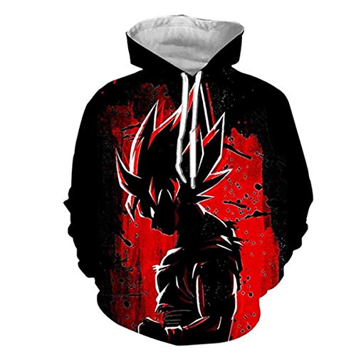 CHENMA Unisex Kinder Jungen Mädchen Goku Cosplay 3D-Druck Pullover Kapuzen-Sweatshirt mit Kängurutasche von CHENMA