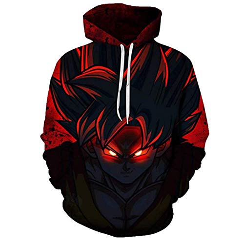 CHENMA Unisex Kinder Jungen Mädchen Goku Cosplay 3D-Druck Pullover Kapuzen-Sweatshirt mit Kängurutasche von CHENMA