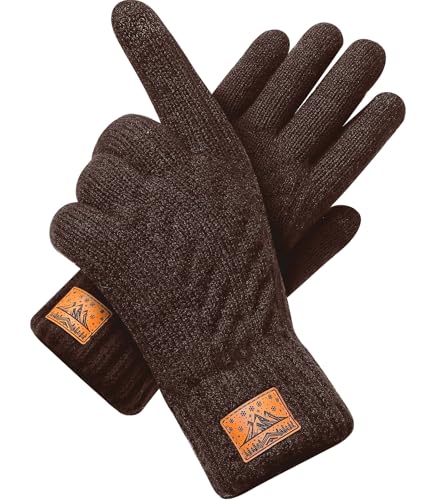 CHENMEI Winterhandschuhe Strickhandschuhe für Herren Damen - Touchscreen Wollhandschuhe, Warme Winterhandschuhe mit Fleecefutter,Wintergeschenke Outdoor für Männer und Frauen von CHENMEI