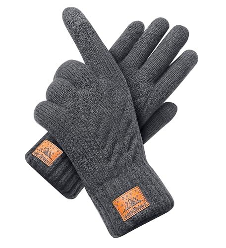 CHENMEI Winterhandschuhe Strickhandschuhe für Herren Damen - Touchscreen Wollhandschuhe, Warme Winterhandschuhe mit Fleecefutter,Wintergeschenke Outdoor für Männer und Frauen von CHENMEI