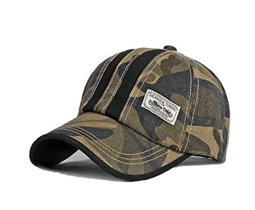 CHENNUO Baseballcap Camouflage Cap aus Baumwolle Verstellbare Sonnen Kappe für Outdoor Sport Wandern (camo Braun)… von CHENNUO