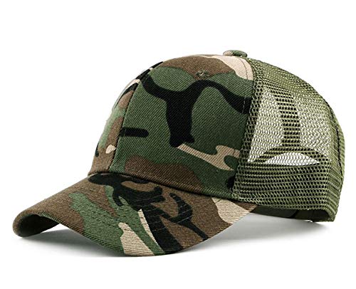 CHENNUO Camouflage Army Cap Mesh Basecap Sommer Herren Baseballcap Sport Kappe Grün von CHENNUO