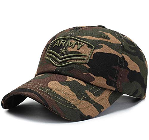CHENNUO Camouflage Army Cap Unisex Stickerei Baseball Cap Outdoor Sport Kappe Reisen Sonnnen Cap (Braun)… von CHENNUO
