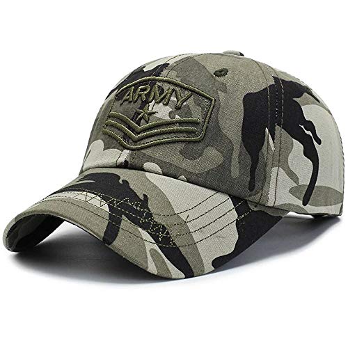 CHENNUO Camouflage Army Cap Unisex Stickerei Baseball Cap Outdoor Sport Kappe Reisen Sonnnen Cap (Grau)… von CHENNUO