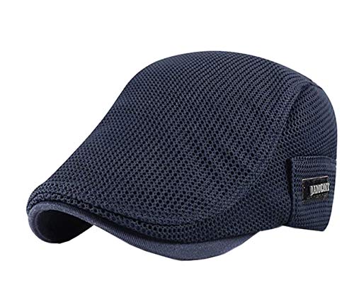 CHENNUO Herren Schirmmütze Sommer Kappe Flatcap Sonnenschutz Hut Schiebermütze 5 Farben (Blau) von CHENNUO