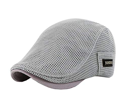 CHENNUO Herren Schirmmütze Sommer Kappe Flatcap Sonnenschutz Hut Schiebermütze 5 Farben (Grau) von CHENNUO