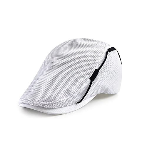 CHENNUO Herren Schirmmütze Sommer Kappe Flatcap Sonnenschutz Hut Schiebermütze 5 Farben (Weiß-A) von CHENNUO
