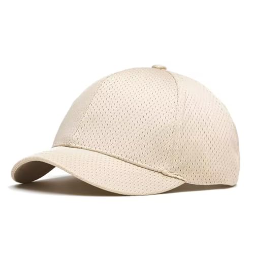 CHENNUO Kurzer Krempe Kappen Sommer Mesh Cap Basecap Atmungsaktiv Verstellbar 6 Farben (DE/NL/SE/PL, Numerisch, 56, 60, Beige) von CHENNUO
