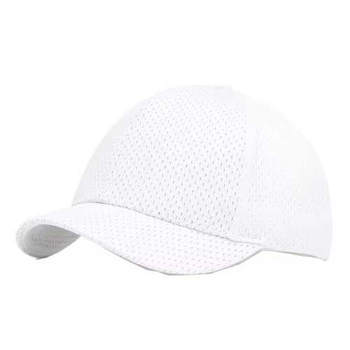 CHENNUO Kurzer Krempe Kappen Sommer Mesh Cap Basecap Atmungsaktiv Verstellbar 6 Farben (DE/NL/SE/PL, Numerisch, 56, 60, Weiß) von CHENNUO
