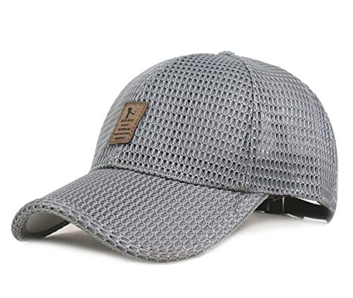 CHENNUO Mesh Cap Basecap Herren Kappe Baseball Cap Leicht Sport Laufmütze 4 Farben (Dunkelgrau) von CHENNUO