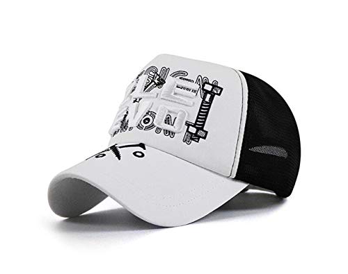 CHENNUO Mesh Cap Herren Trucker Cap Basecap Sommer Sonnenschutz Sport Baseball Kappe (Weiß) von CHENNUO