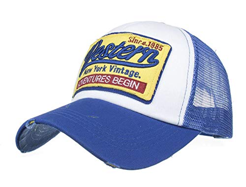CHENNUO Mesh Cap Vintage Basecap Sommer Baseballcap Herren Snapback Trucker Cap Sport Kappe (Blau)… von CHENNUO