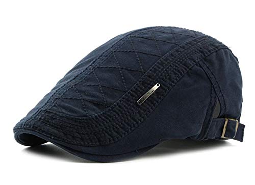 CHENNUO Schiebermütze Gatsby Newsboy Herrenflatcap Baumwoll Schirmmütze Sportmütze Kappe (Blau) von CHENNUO