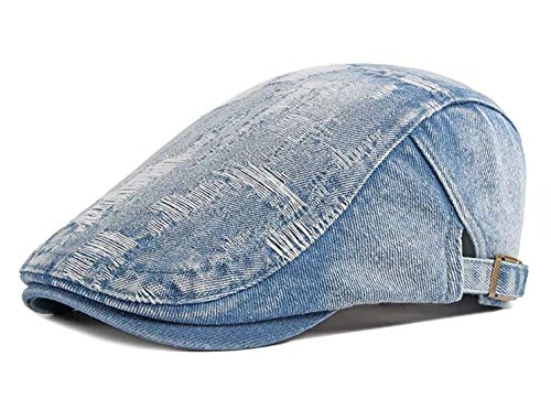 CHENNUO Schirmmützen Herren Flatcap Beret ivy Newsboy Cap Gatsby Cabbie Schiebermütze (Blau) von CHENNUO