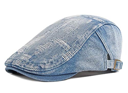 CHENNUO Schirmmützen Herren Flatcap Beret ivy Newsboy Cap Gatsby Cabbie Schiebermütze (Blau) von CHENNUO