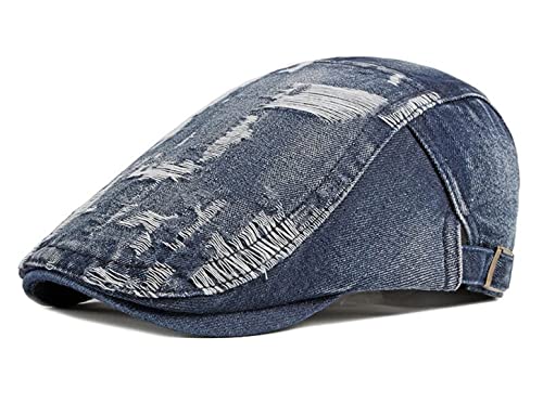 CHENNUO Schirmmützen Herren Flatcap Beret ivy Newsboy Cap Gatsby Cabbie Schiebermütze (Dunkelblau) von CHENNUO