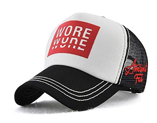 CHENNUO Sommer Mesh Basecap Snapback Caps Herren Damen Outdoor Sport Kappe Running Cap (Schwarz+Weiß) von CHENNUO
