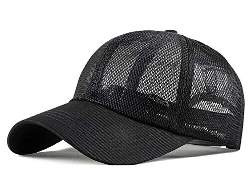 CHENNUO Sommer Mesh Cap Baseballcap Damen Herren Basecap Trucker Cap Outdoor Sport Kappe (Schwarz) von CHENNUO