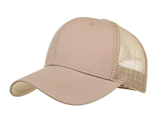 CHENNUO Sommer Mesh Cap Basecap Damen Baseballcap Snapback Outdoor Sport Baseballkappe (Beige) von CHENNUO