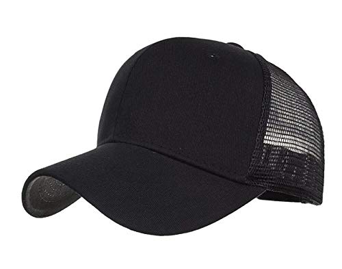 CHENNUO Sommer Mesh Cap Basecap Damen Baseballcap Snapback Outdoor Sport Baseballkappe (Schwarz) von CHENNUO