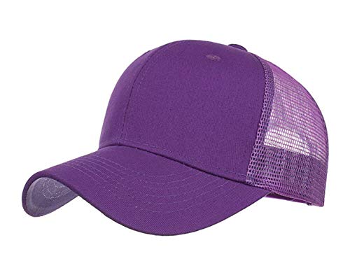 CHENNUO Sommer Mesh Cap Basecap Damen Baseballcap Snapback Outdoor Sport Baseballkappe (Violett) von CHENNUO