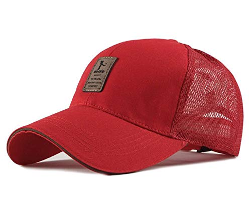 CHENNUO Sommer Mesh Cap Basecap Herren Trucker Baseball Cap Verstellbar Sport Kappe 7 Farben (Rot)… von CHENNUO