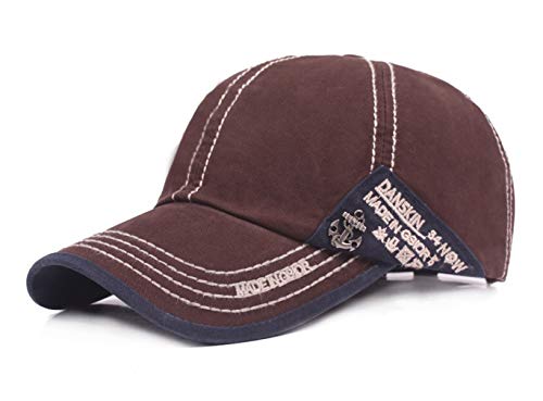 CHENNUO Vintage Baseball Cap Cotton Basecap Snapback Caps Outdoor Baseball Kappe für Herren (Braun) von CHENNUO