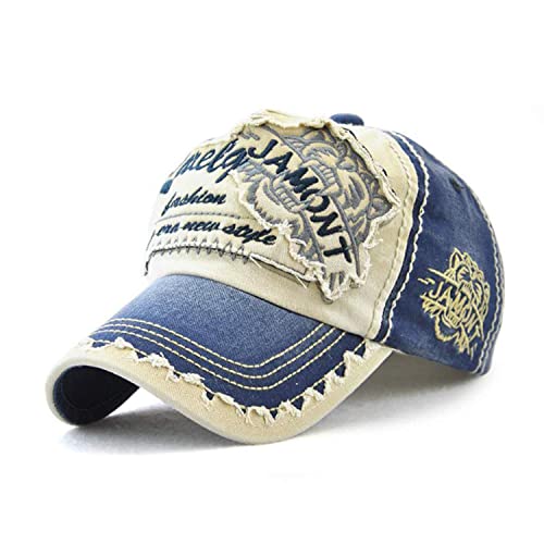 CHENNUO Vintage Basecap Distressed Snapback Caps Trucker Hat Baumwolle Baseball Cap Freizeit Outdoor Kappe Unisex (Navy blau) von CHENNUO