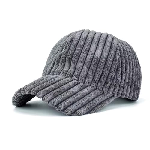 CHENNUO Winter Baseball Kappe Cord Cap Damen Lässige Outdoor Stickerei Baseballmütze 5 Farben (Grau) von CHENNUO