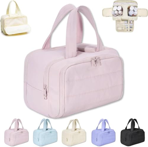 Reise-Kulturtasche, Leichter, wasserdichter, gefütterter, multifunktionaler Hänge-Organizer, große, weit zu öffnende Kosmetiktasche mit Trennwand und Tragegriff Reise-Kulturtasche, Leichter, wasserdichter, gefütterter, multifunktionaler Hänge-Organizer, große, weit zu öffnende Kosmetiktasche mit Trennwand und Tragegriff von CHENREN