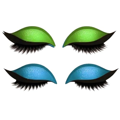 2 Paar Lazy Eye Shadow Eyelash Patch, Lidschatten Wimpern Makeup Aufkleber, 3 In 1 Eyeliner Aufkleber mit Wimpern und Lidschatten, Wiederverwendbare Lidschatten-Sticker für Frauen (B) von CHENRI