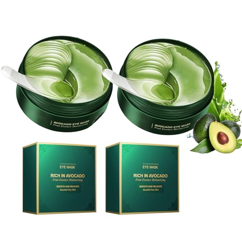 60 Stück Zozu Avocado Eye Mask, Zozu Eye Patches, Augenpads, Avocado Essenz Eye Patch Hydrogel, Kollagen Augenpads gegen Augenringe, Kollagen Hydrogel Anti Aging Augenmaske für Damen Herren (2 Box) von CHENRI