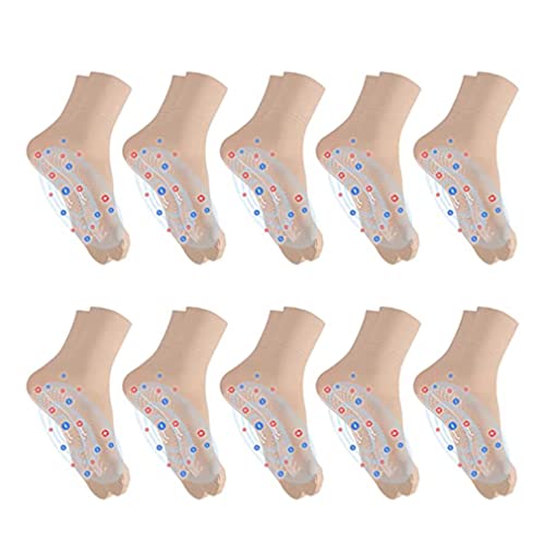 CHENRI 10 Paare Turmalin Ionic Body Shaping Stretch Socken,Abnehmen Gesundheit Socke,Turmalinsocken,Acupressure Self Shaping Socks, Akupunktmassage für Damen von CHENRI