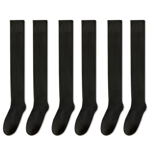 CHENRI 3 Paar Dicke und warme Überkniestrümpfe, Flauschige Kniestrümpfe Overknee Strümpfe, Damen Oberschenkel Lange Socken, Beinwärmer Schenkel Socken, Thigh High Socks für Frauen und Mädchen (C) von CHENRI