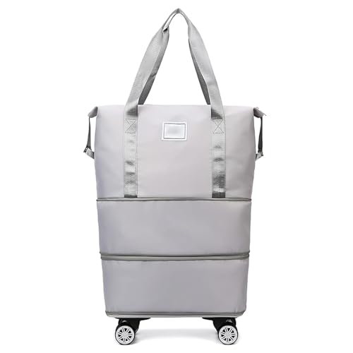 CHENRI Klarson Expandable Bag with Wheels, Faltbare Reisetasche mit Rollen, Expandierbare Faltbare Gepäcktasche Koffer, Faltbare Handgepäck Tasche Großer Reisetaschen für Damen und Herren (Grau) von CHENRI