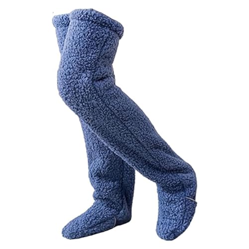 CHENRI Niedliche Pfotensocken-Hausschuhe, Dicke Pantoffel Socken, Damen Kuschelsocken, Plüsch Overknee Socken Flauschig Winter Warme Socken, Lange Haussocken Slipper Socken (Blau) von CHENRI