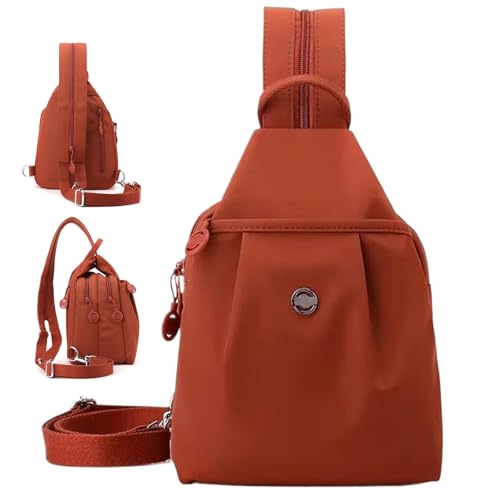 CHENRI Waterproof 2-Way Commuter Bag, Wasserdichte 2-Wege-Pendlertasche, Diebstahlsichere Reisetasche, Rucksack mit doppeltem Reißverschluss, Umhängetaschen für Frauen ﻿ (Orange) von CHENRI