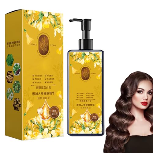 Haarfarbe auf Pflanzenbasis, Pflegende pflanzliche Haarfarbe, Haarfärbeshampoo für Graues Haar, Sofort Haarfarben Shampoo, langanhaltendes Haarfarben-Shampoo für Frauen und Männer (Kaffee) von CHENRI