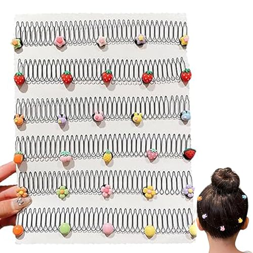 Universal Hair Comb Easy Bangs & Updos, Dehnbare unsichtbare Haarspangen, U-förmiger Haar-Fixierkamm, Blumen Haarclips, verstellbare Haarspangen Haarschmuck für Damen und Mädchen (6PCS) von CHENRI