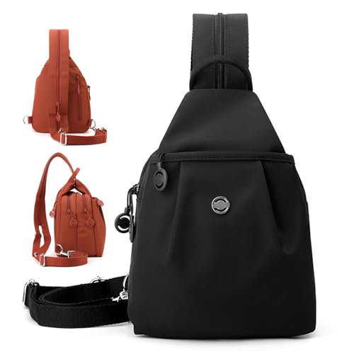 Waterproof 2-Way Commuter Bag, Wasserdichte 2-Wege-Pendlertasche, Diebstahlsichere Reisetasche, Rucksack mit doppeltem Reißverschluss, Umhängetaschen für Frauen ﻿ (Schwarz) von CHENRI