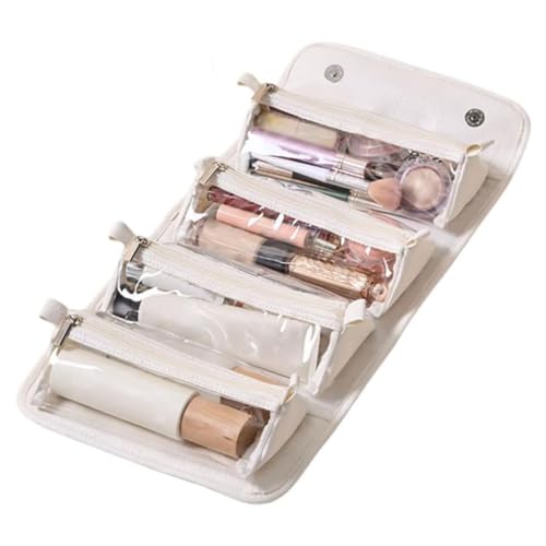 Waterproof Travel Toiletry Bag 4 Detachable Clear Compartment, 4 in 1 Transparente Kulturtasche, Große Reise Kulturtasche, wasserdichte Kosmetiktasche für Damen Herren Reisen (Weiß) von CHENRI