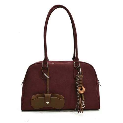CHENSHI Schultertasche Damen Große Größe Frauen Bowlingtaschen Kapazität Schulter -cross -body -tasche Mit Langen Gurthandtaschen-rötung Lila-40x25x13cm CHENSHI Schultertasche Damen Große Größe Frauen Bowlingtaschen Kapazität Schulter -cross -body -tasche Mit Langen Gurthandtaschen-rötung Lila-40x25x13cm von CHENSHI