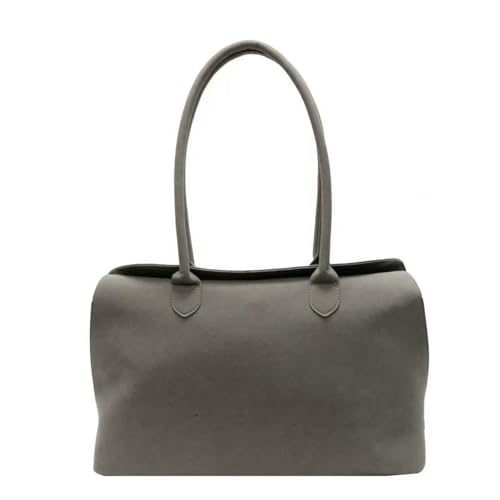 CHENSHI Schultertasche Damen Retro -einkaufstasche Beliebtes Umhängetasche Mit Großer Kapazität Exquisites Wildleder -unterarmtasche Einfache Frauenbeutel-grau von CHENSHI