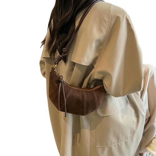 CHENSHI Schultertasche Damen Velvet Diagonal Cross Bag Personalisierte Horn -umhängetasche Einfach Und Zum Einkaufen Reisen Geeignet-braun von CHENSHI