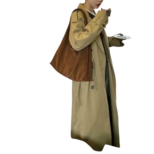 CHENSHI Schultertasche Damen Wildleder -unterarm -einkaufstasche Nische Große Kapazität Slack Crossbody Bag Handtasche Umhängetasche-goldbraun-42-12-27cm von CHENSHI