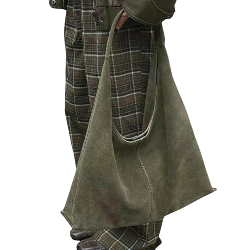 CHENSHI Schultertasche Damen Wildleder -unterarm -einkaufstasche Nische Große Kapazität Slack Crossbody Bag Handtasche Umhängetasche-tinte Grün-42-12-27cm von CHENSHI